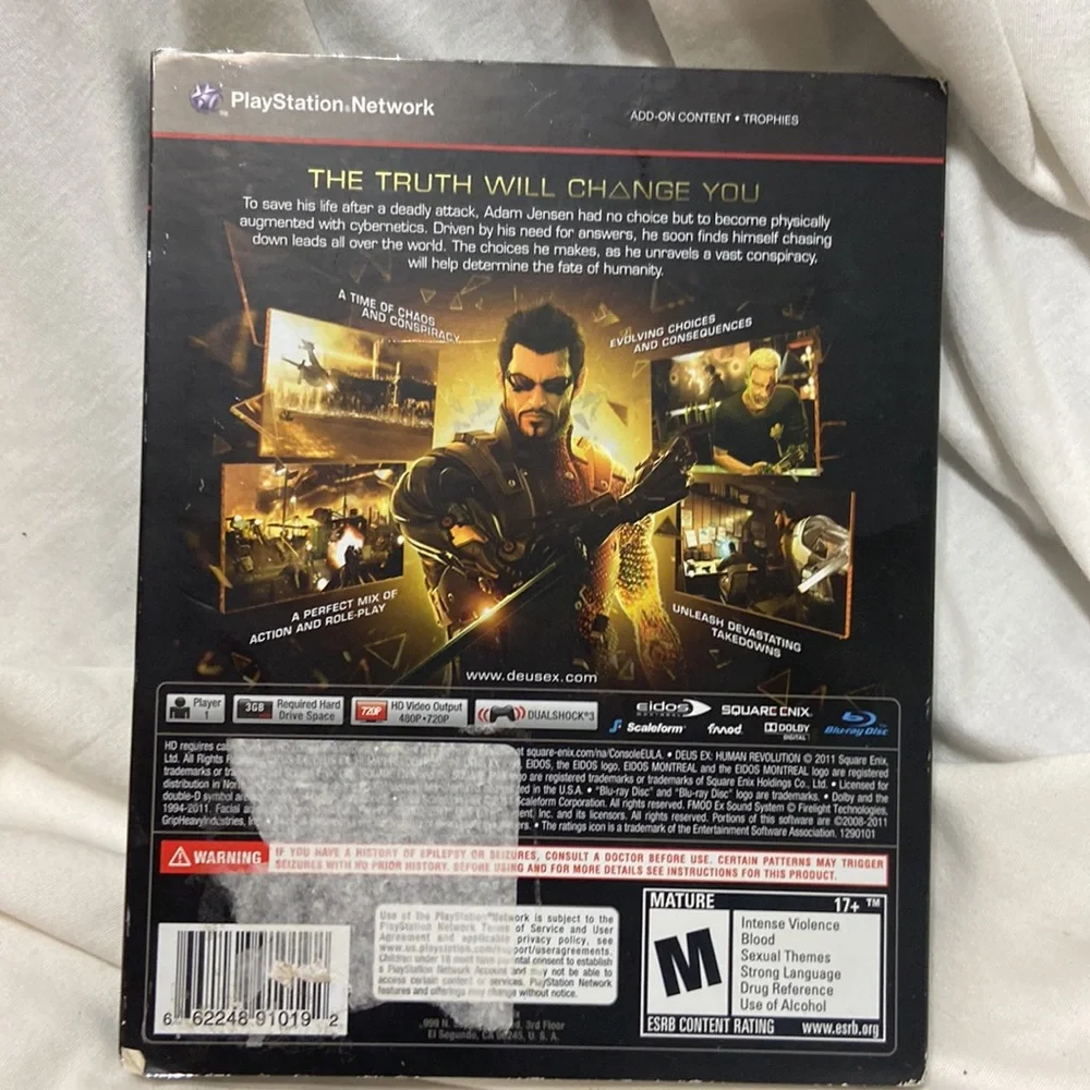 PS3 DEIS EX Human Revolution disc w/manual